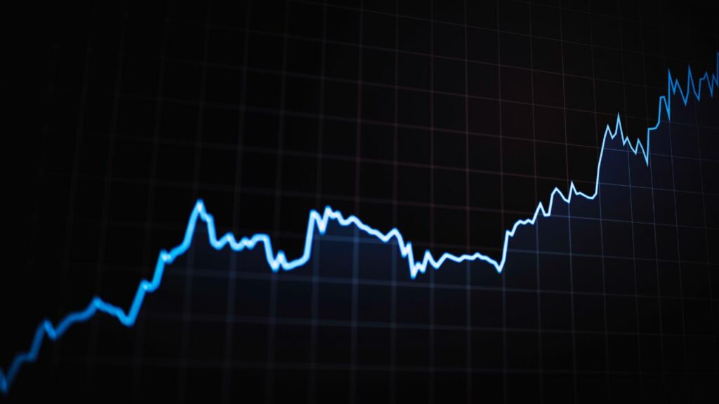 Gráfico de acciones en la bolsa de valores