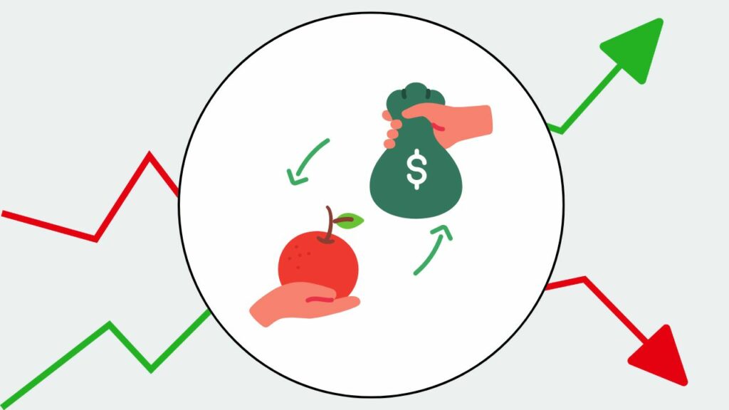 Ilustración que explica lo qué es la ley de la oferta y demanda en una economía.