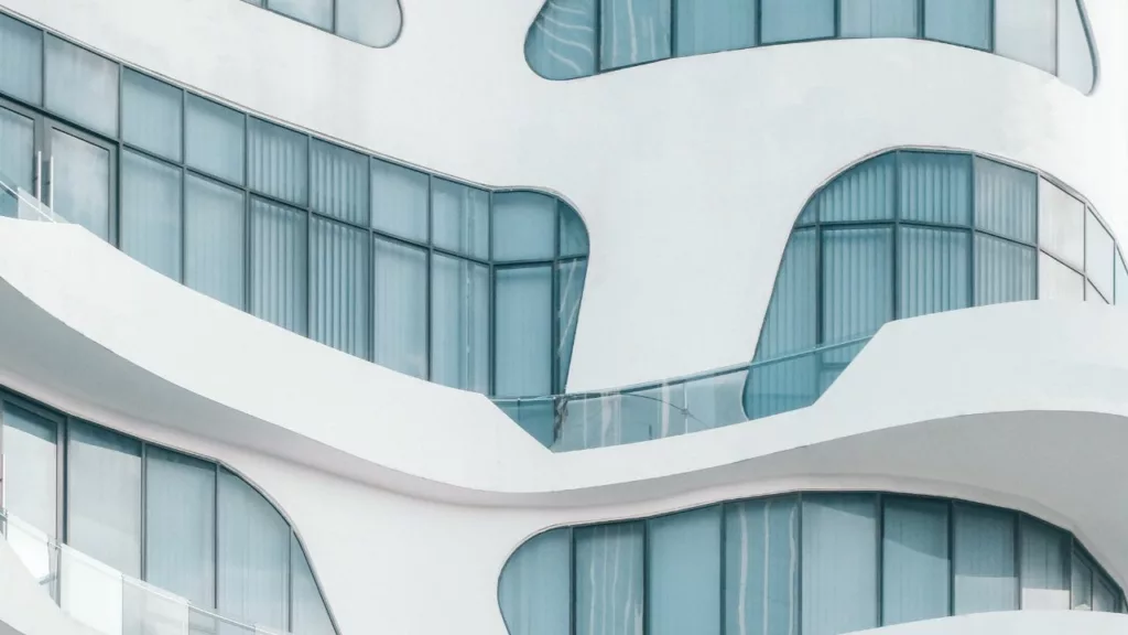 Moderno edificio de oficinas, creada con arte y estilo de un arquitecto.